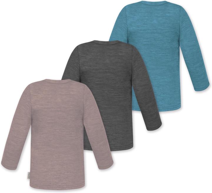 Actual product image Normani 3-pack baby merino longsleeve "Taupo" - 9475 (86)