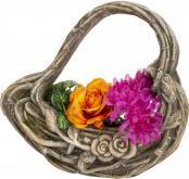 Actual product image IKO Heart sculpture with floral decoration for plantin