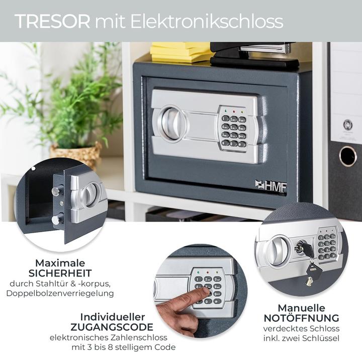Immagine prodotto HMF Tresor Möbeltresor mit Elektronikschloss (31 l)