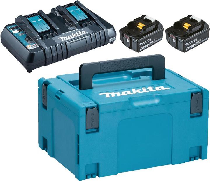 Makita Kit d'énergie 198077-8 2x BL1860B + DC18RD (18 V)