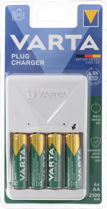 Immagine prodotto Varta Caricabatterie a spina (1 pz., AA, 1600 mAh, Batteria + Caricabatterie)
