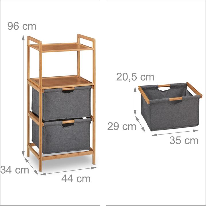 Actual product image Relaxdays Laundry basket shelf