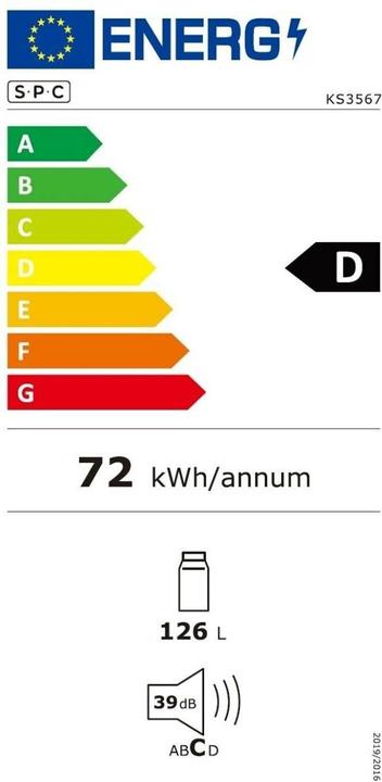 Etichetta energetica SPC KS3567 (126 l)