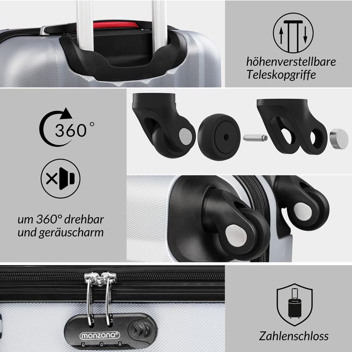 Produktbild Monzana Kofferset (89 l, Handgepäck (bis 50l), M (50 - 90l), L (90 - 115l))