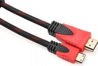 Image du produit Hermex Câble HDMI 1.4 vers Mini HDMI 3D Full-HD Ethernet Lan 1080p 3m 3 mètres (3 m, HDMI)