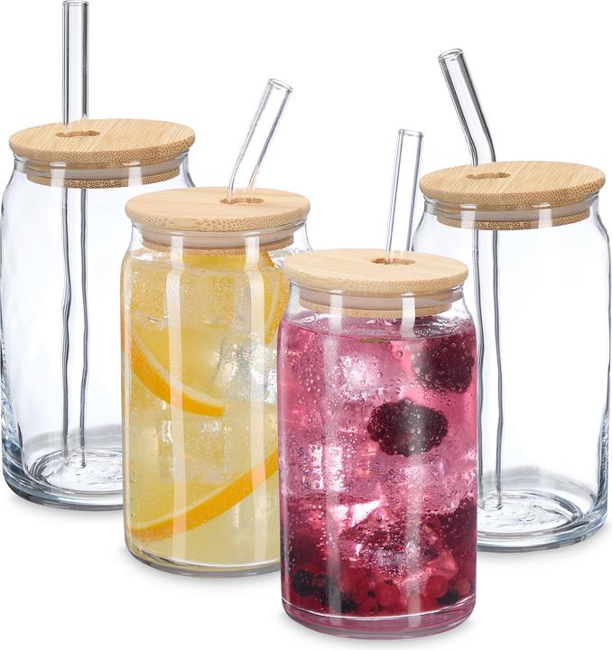 Relaxdays 4x Trinkgläser (0.45 l, 4 x)