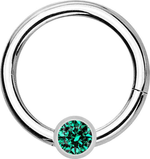Image du produit Star Piercing Flesh Tunnel Supernova Absolute Black avec cristal Swarovski rouge et couche de protection en époxy (sans laiton, Acier chirurgical 316L)