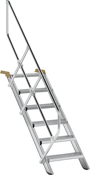 Produktbild Munk Treppe 45° Stufenbreite 600 mm 6 Stufen Aluminium geriffelt (Trittleiter, 138 cm)