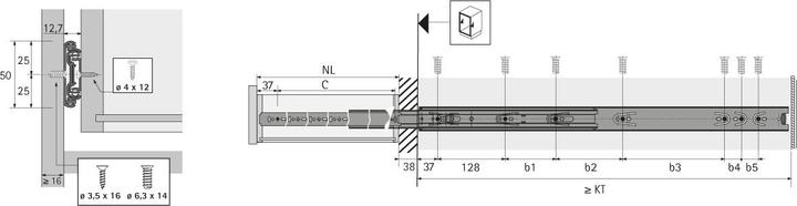 Immagine prodotto Hettich Guide a estrazione totale su sfere KA 4932