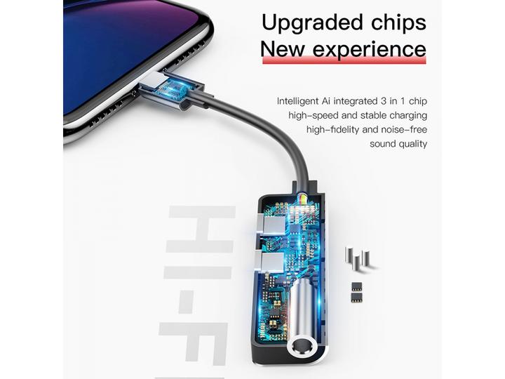 Actual product image Baseus L52 3-in-1 Adapter (Lightning, 3.5mm jack)