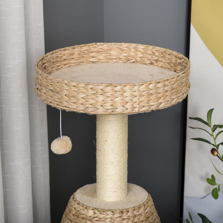 Actual product image PawHut Cat tree with cave (82.50 cm, Yellow)