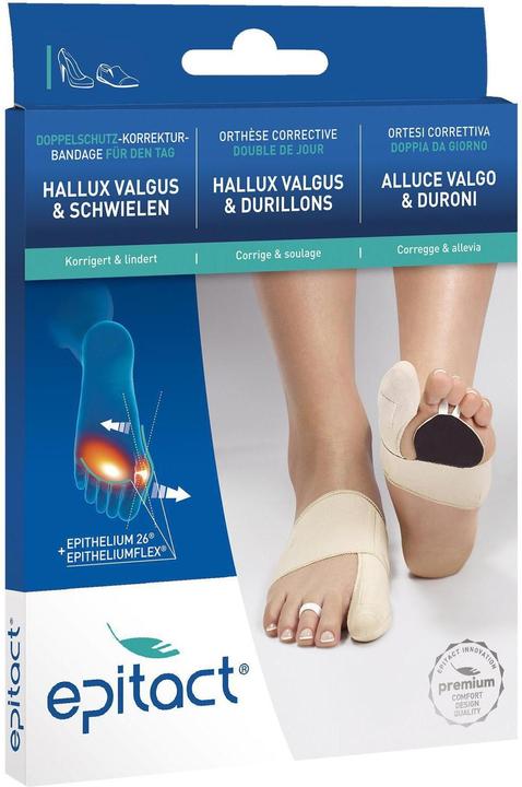 Epitact Doppelschutz Korrekturschiene Hallux Valgus & Fusssohlenschmerzen Gr. L links (L)