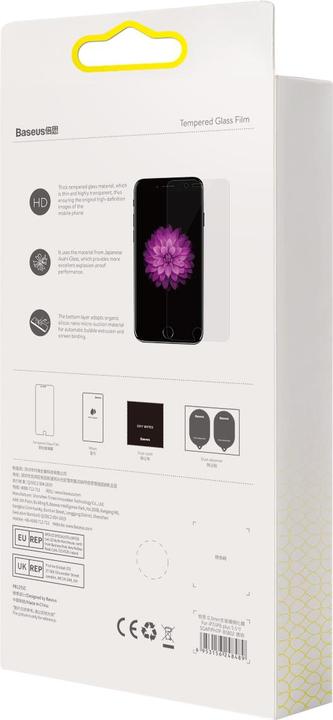 Actual product image Baseus iPhone SE 20/22 / 8 / 7 - 2 pcs. Armoured glass front protective film (2 Piece, Apple iPhone SE (2nd Gen), Apple iPhone SE (3rd Gen))