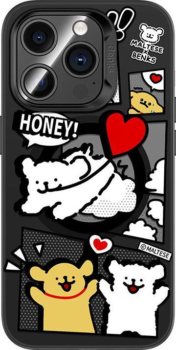 Produktbild Benks Collaboration Schutzhülle iPone 15 Pro Max - Malteser Welpe Schwarz (Apple iPhone 15 Pro Max)