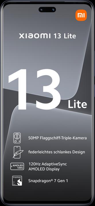 Image du produit Xiaomi 13 Lite (128 Go, Noir, 6.55", Double SIM, 50 Mpx, 5G)