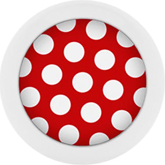 Produktbild Star Piercing Micro Kugel Pure White mit Polka Dots rot/weiss (ohne Messing, Chirurgenstahl 316L)
