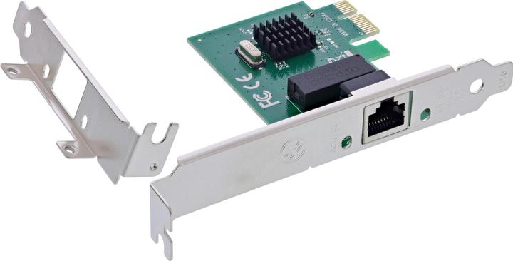 Immagine prodotto InLine Scheda di rete Gigabit, 1x RJ45 1Gb/s, PCIe x1, inclusa staffa per slot a basso profilo (PCIe)