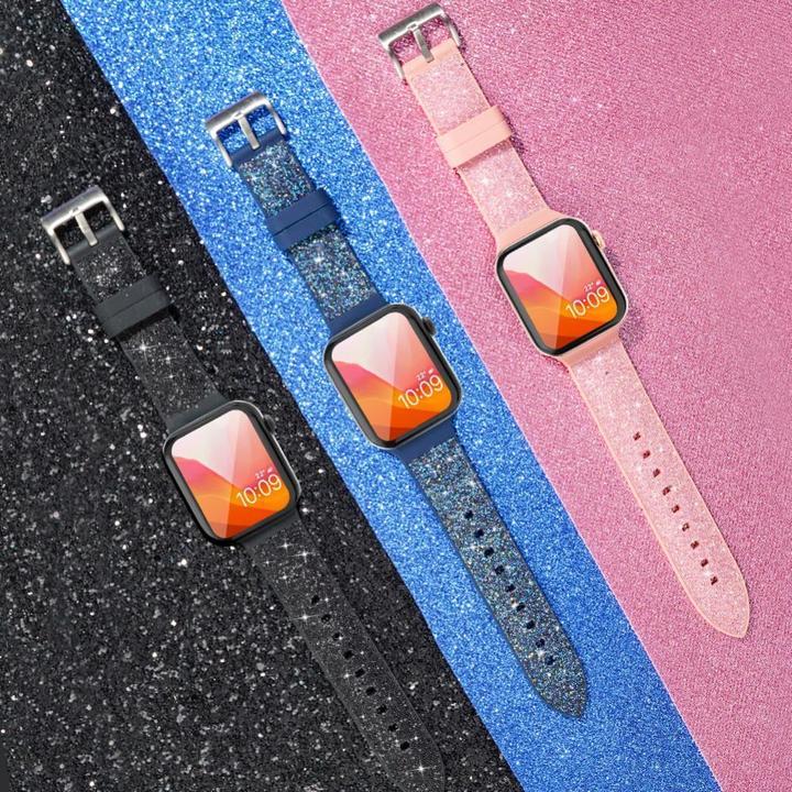 Image du produit Kingxbar Série Glitter Watch Band (38 mm, 40 mm, Silicone, Apple Watch Series 1, Apple Watch Series 2, Apple Watch Series 3, Apple Watch Series 4, Apple Watch Series 5, Apple Watch Series 6, Apple Watch SE)