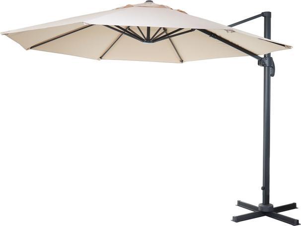 Immagine prodotto Mendler Ombrello semaforo gastronomico, ombrellone, rotondo Ø 3m poliestere alluminio/acciaio 23kg - crema (3 m)