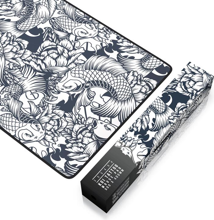 Produktbild Titanwolf Gaming Mauspad, 900 x 400mm XXL Mausmatte, verbessert Präzision & Geschwindigkeit, Koi Tattoo (XXL)