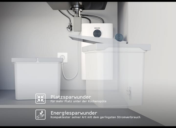 Produktbild Stiebel Eltron SNU 5 Plus, sehr kompakt, antitropf, thermostop, Untertischboiler 5 l Niederdruck mit Stecker, 2 kW