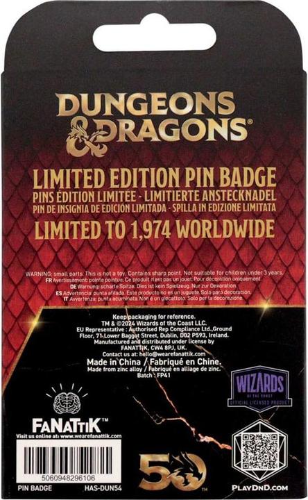 Image du produit Fanattik Dungeons & Dragons Pin's Alignment Spinner Édition limitée plaqué or 24 carats
