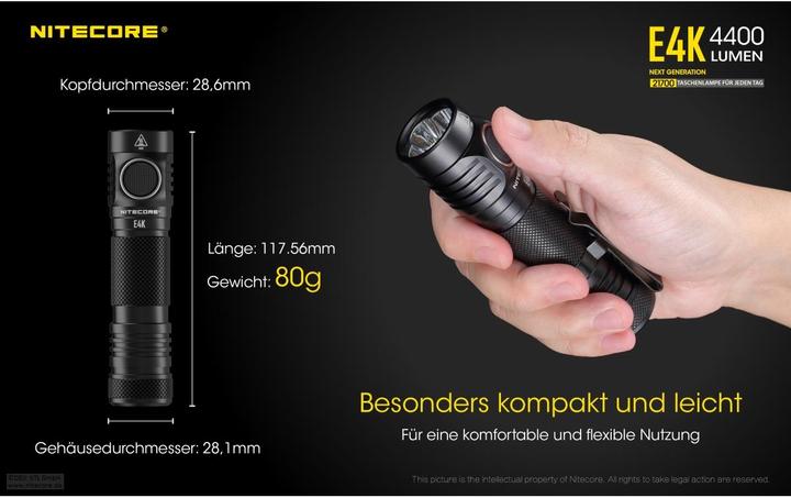 Actual product image Nitecore E4K - 4400 lumen (11.75 cm, 4400 lm)