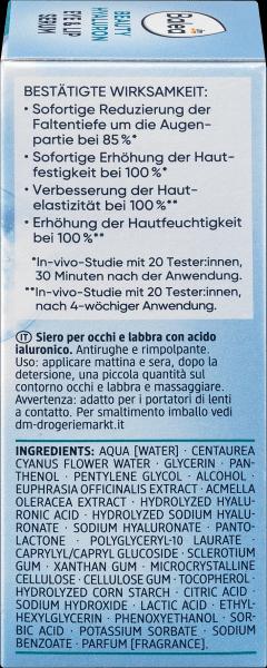 Immagine prodotto dm Balea Siero di bellezza Hyaluron per occhi e labbra (Siero, 15 ml, Giorno + Notte)
