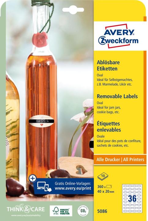 Immagine prodotto Avery 360 etichette ovali