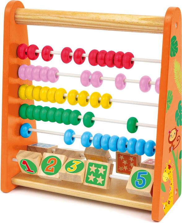 Sevi 88049 Wood Eco Boulier en bois intelligent 22 x 9 x 24 cm, règle à calcul pour apprendre à compter (Allemand)
