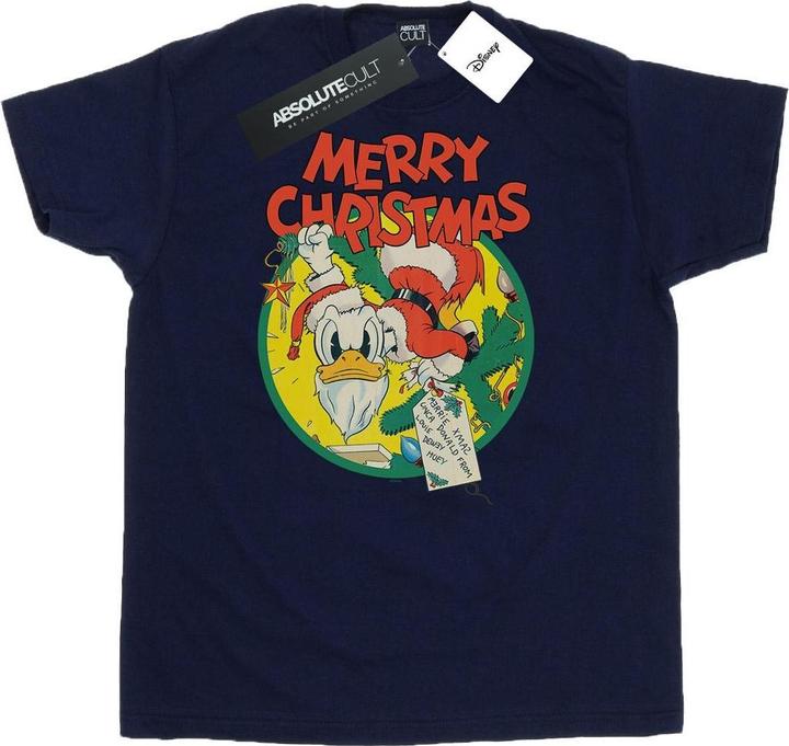Actual product image Disney Mens Donald Duck Merry Christmas T-Shirt (3XL)