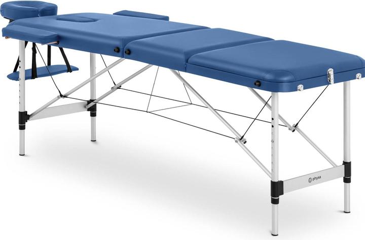 Physa Massageliege klappbar Massagebank Massagetisch Holzrahmen 180 kg blau