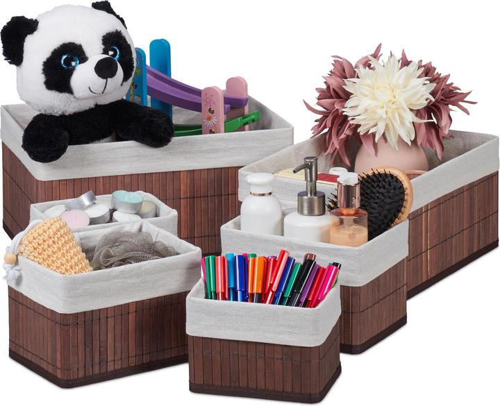 Immagine prodotto Relaxdays Maxi Set da 6 cesti portaoggetti (6 x, 35 x 25 x 17 cm)