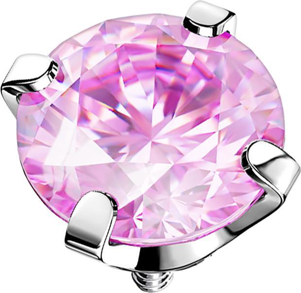 Produktbild Star Piercing Dermal Anchor silber Kristall pink gefasst (ohne Messing, Chirurgenstahl 316L)
