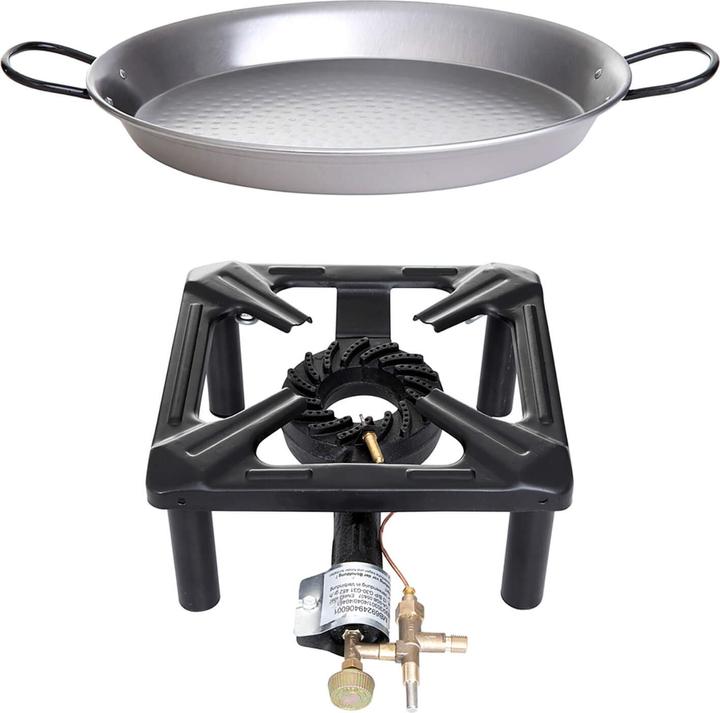 All'Grill Stool cooker set (large) with paella pan steel Ø 42 cm - with safety pilot
