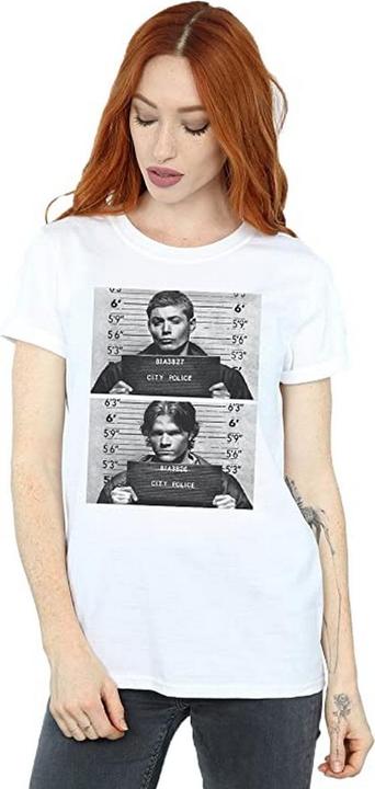 Supernatural Winchester Mugshot Baumwolle Boyfriend TShirt