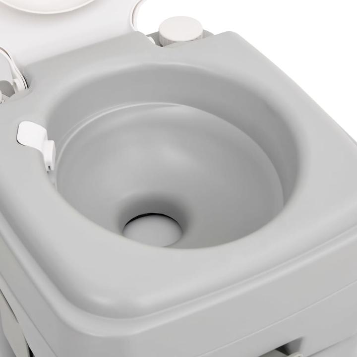 Produktbild VidaXL Camping-Toilette Tragbar Grau und Weiss 20+10 L HDPE