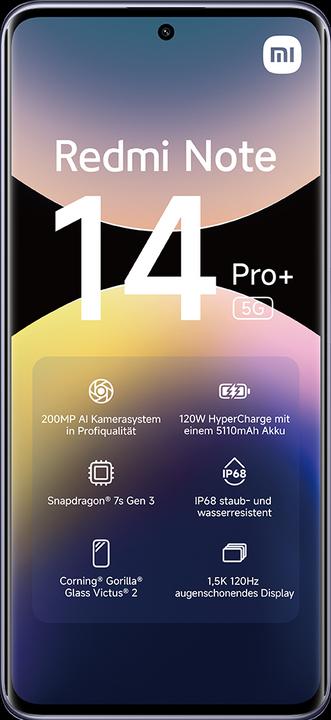 Produktbild Xiaomi Redmi Note 14 Pro+ 5G (512 GB, Lavender Purple, 6.67", Dual SIM, 200 Mpx, 5G)