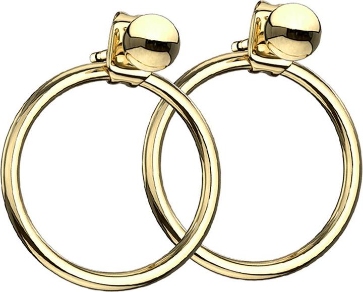 Actual product image Star Piercing Earring Gold Plated with Ball Pendant Ring (without brass, Surgical steel 316L)