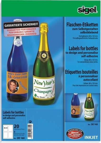Produktbild Sigel InkJet Flaschen-Etiketten A4