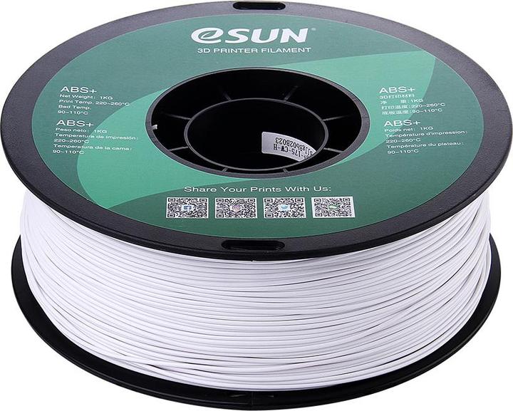 Produktbild eSUN ABS+ 1,75mm Cold White 1kg 3D Filament (ABS, 1.75 mm, 1000 g, Weiss)