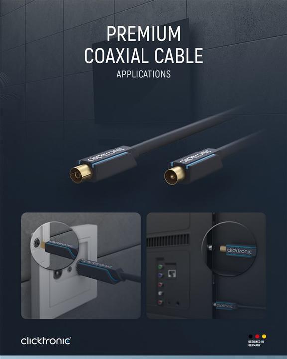 Actual product image clicktronic Connection cable (95 dB, Antenna cable)