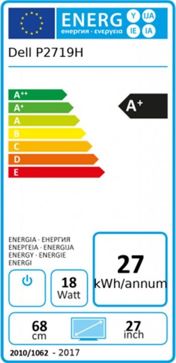 Energie-Label Dell P2719h (1920 x 1080 Pixel, 27")