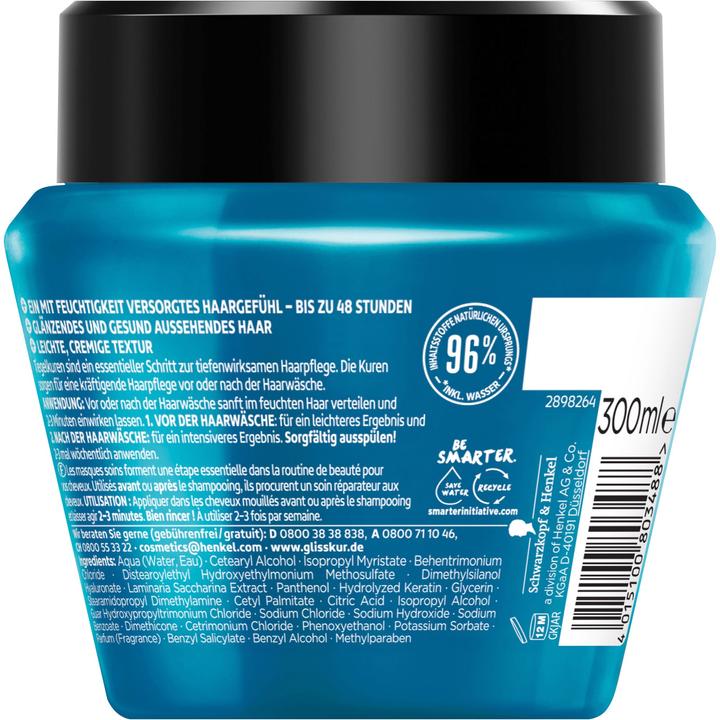 Immagine prodotto Schwarzkopf Gliss Aqua Revive Maschera Idratante in Barattolo 300 ml, Trattamento Riparatore per Capelli (300 ml)