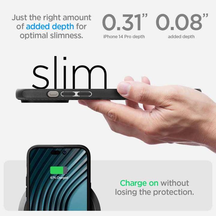 Actual product image Spigen Sigen MAG ARMOR FOR IPHONE 14 PRO MATTE BLACK (Apple iPhone 14 Pro)