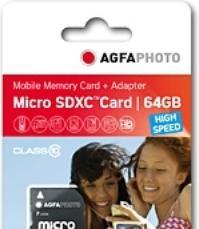 Actual product image AGFAPHOTO MicroSDXC UHS-I 64GB High Speed Class 10 U1 + Adapter (64 GB, microSDXC, U1, UHS-I)