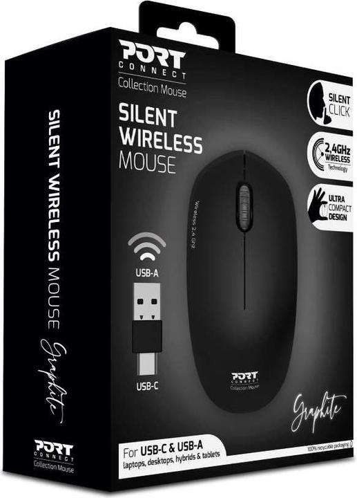 Produktbild Port Designs 900540 Maus Beidhändig RF Wireless Optisch 1600 DPI (Kabellos)