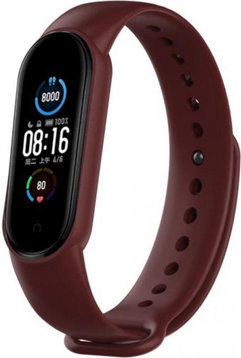 Produktbild Techsuit - Watchband (W013) - Xiaomi Mi Band 5 / 5 NFC / 6 / 6 NFC / Amazfit Band 5 - Dark Red (Silicone, Xiaomi Mi Band 6, Xiaomi Mi Band 5)