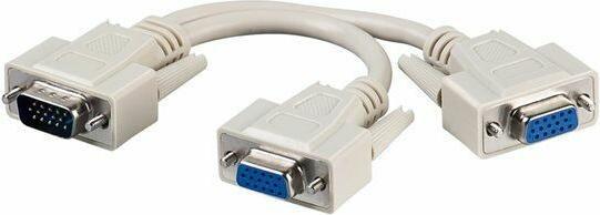 Actual product image MicroConnect VGA splitter - HD-15 (VGA) (M) to HD-15 (VGA) (W) - 30 cm (0.30 m, VGA)