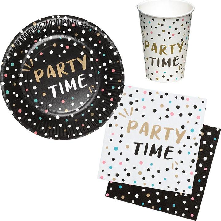 Immagine prodotto Boland Partyset Party Time: 6 Teller 6 Becher 12 Servietten